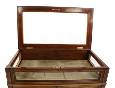Lot 242 - An Edwardian mahogany and line inlaid bijouterie cabinet