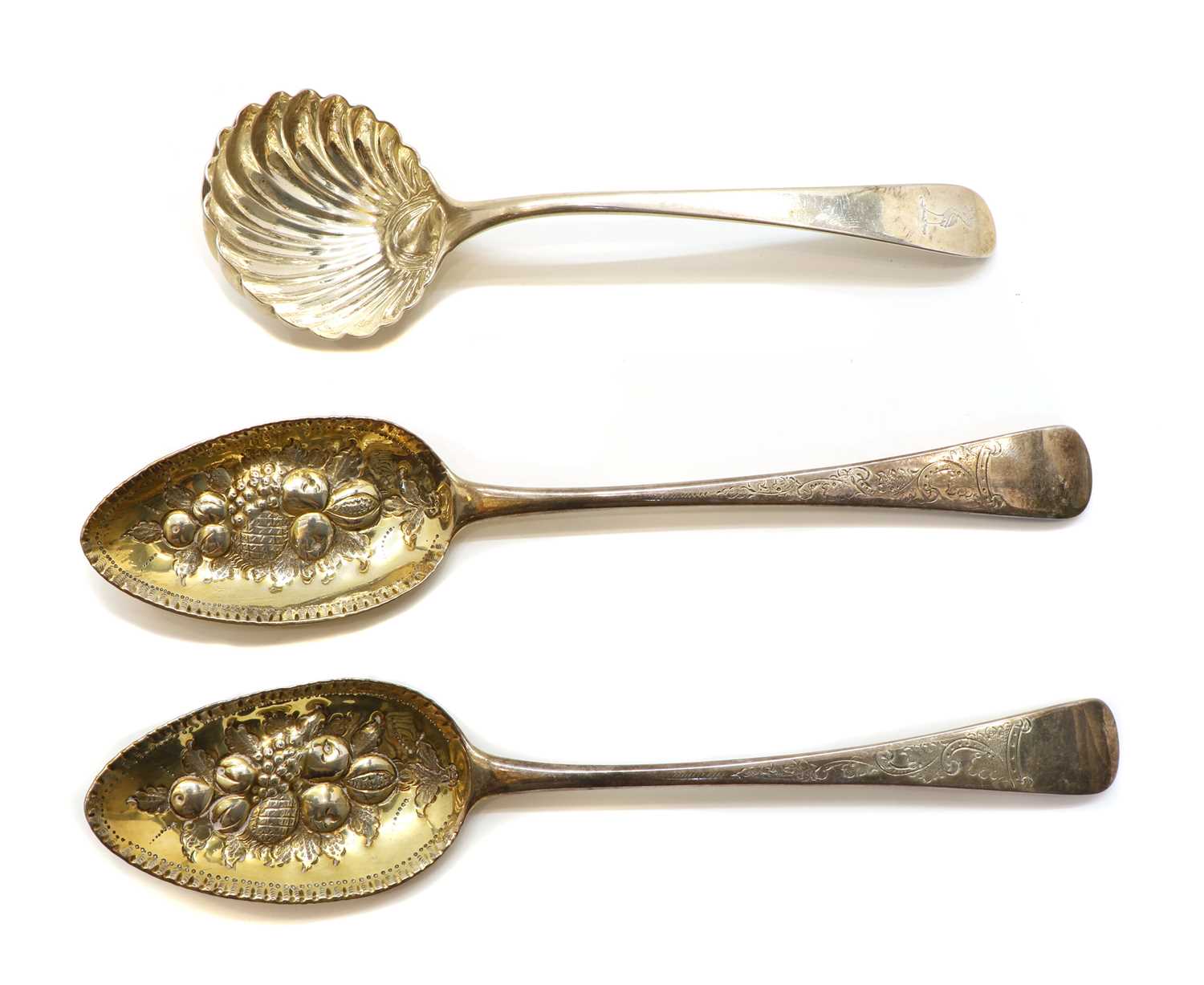 Lot 3 - A pair of George III silver berry spoons