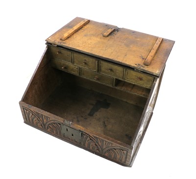 Lot 245 - An oak bible box