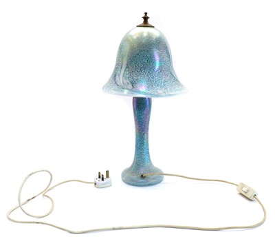 Lot 80 - An iridescent studio glass table lamp