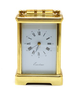 Lot 160 - A Eurotime mechanical wind brass carriage clock