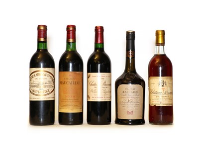 Lot 229 - Miscellenous wines: Chateau Pernaud, Sauternes, 1982, (1) and four various others, (5)