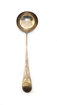 Lot 66 - A George III Old English pattern silver soup ladle