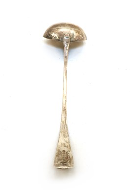 Lot 66 - A George III Old English pattern silver soup ladle
