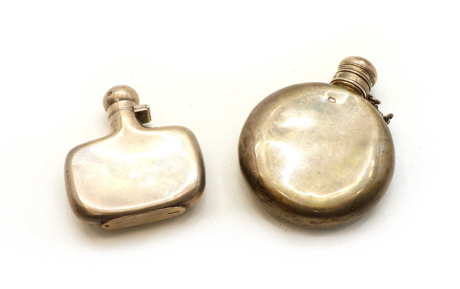 Lot 6 - A silver hip flask