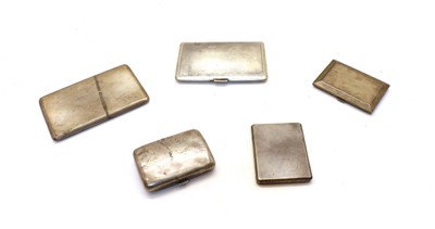 Lot 38 - A collection of five silver cigarette cases