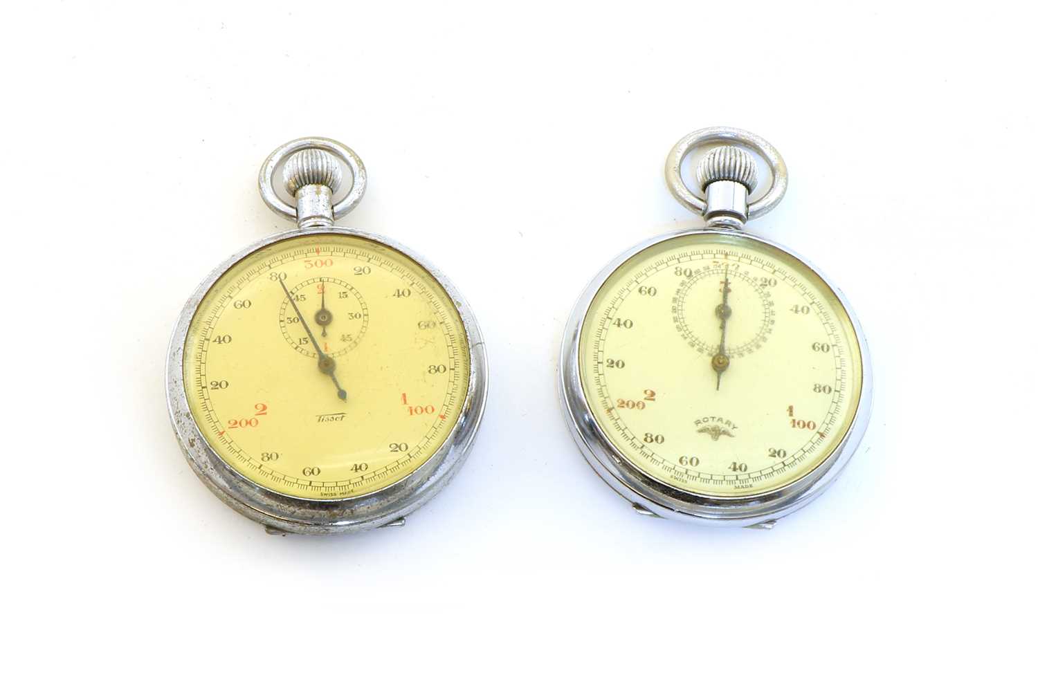 Lot 48 - Two chrome-plated stopwatches