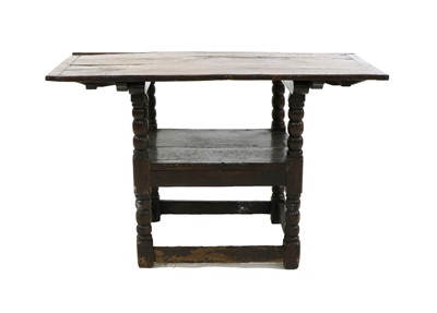 Lot 368 - A Jacobean period oak monk’s table/chair