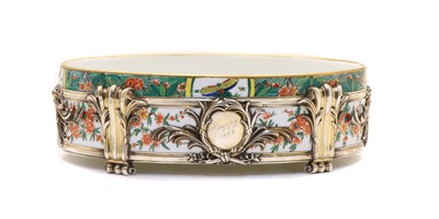 Lot 191 - A French silver mounted porcelain bowl