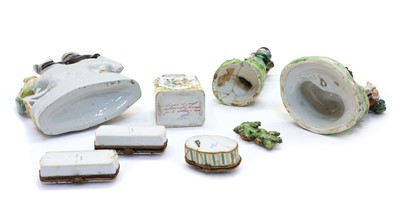 Lot 214 - Three 19th century porcelain pill boxes