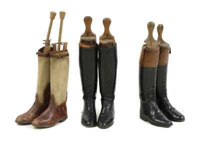Lot 271 - Three pairs of leather riding boots