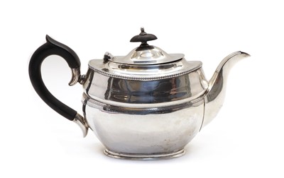 Lot 45 - A 20th century silver teapot