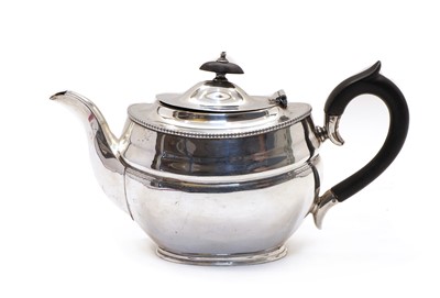 Lot 45 - A 20th century silver teapot