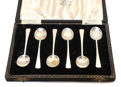 Lot 34 - A set of six silver coffee spoons