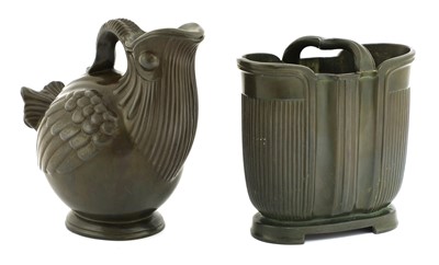 Lot 179 - Just Andersen (Danish, 1884-1943), two patinated Art Deco bronze vases