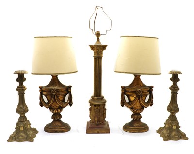Lot 136A - A pair of gilt table lamps