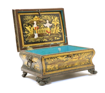 Lot 192 - A gilt and lacquered work box