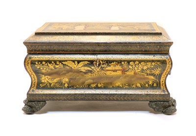 Lot 192 - A gilt and lacquered work box