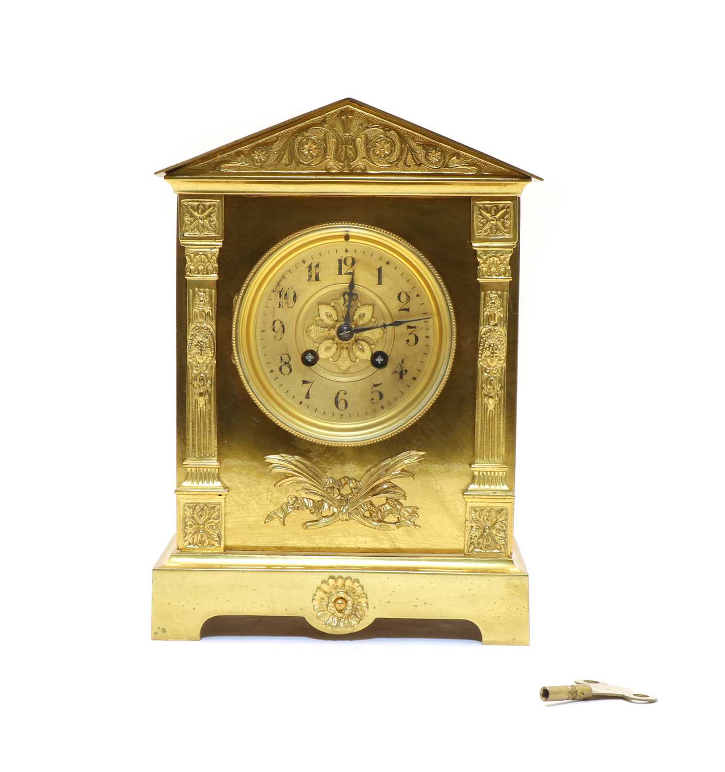Lot 151 - A gilt bronze mantel clock