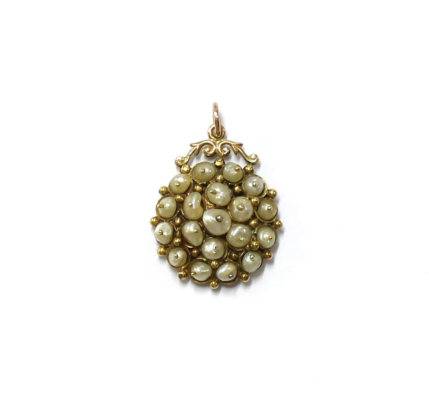 Lot 1309 - A gold pearl pendant