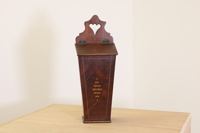 Lot 139 - A George III strung and inlaid mahogany candle box