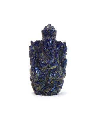 Lot 108 - A carved lapis lazuli figure of Ganesha