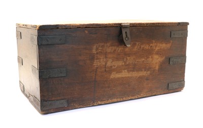 Lot 245 - A 19th century oak campaign trunk