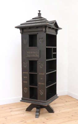 Lot 234 - An American 'Tabard Inn Library' ebonised oak revolving bookcase