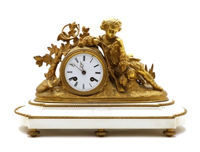 Lot 119 - A gilt-bronze mantle clock
