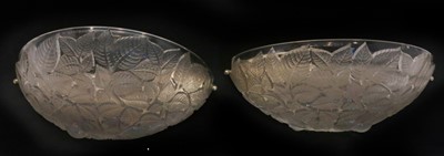 Lot 258 - A pair of Lalique 'Charmes' glass wall lights