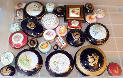 Lot 257 - A large collection of Limoges Castel porcelain and enamel trinket boxes