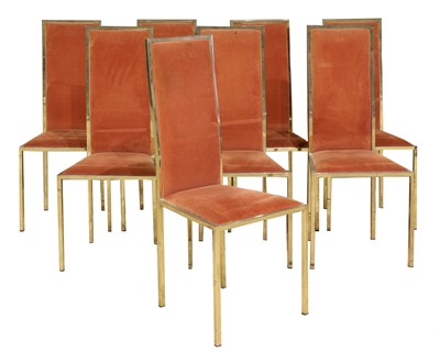Lot 807 - Eight brass dining chairs
