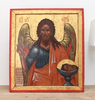 Lot 16 - A large icon of St John the Forerunner