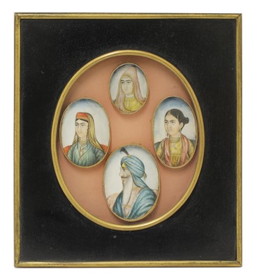 Lot 500 - Four Indian portrait miniatures