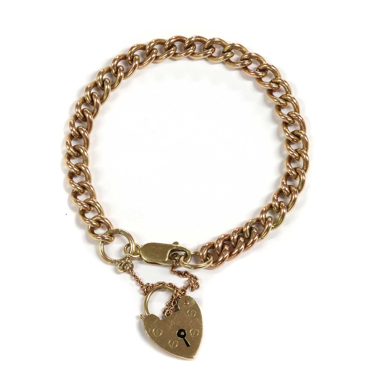 Lot 1103 - A 9ct gold curb bracelet