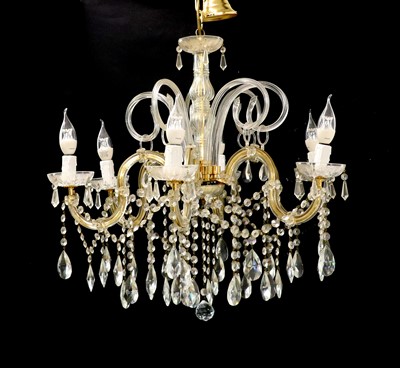 Lot 239 - A modern Murano glass six-arm chandelier