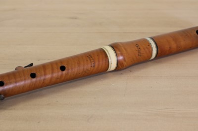 Lot 251 - A boxwood and ivory flute