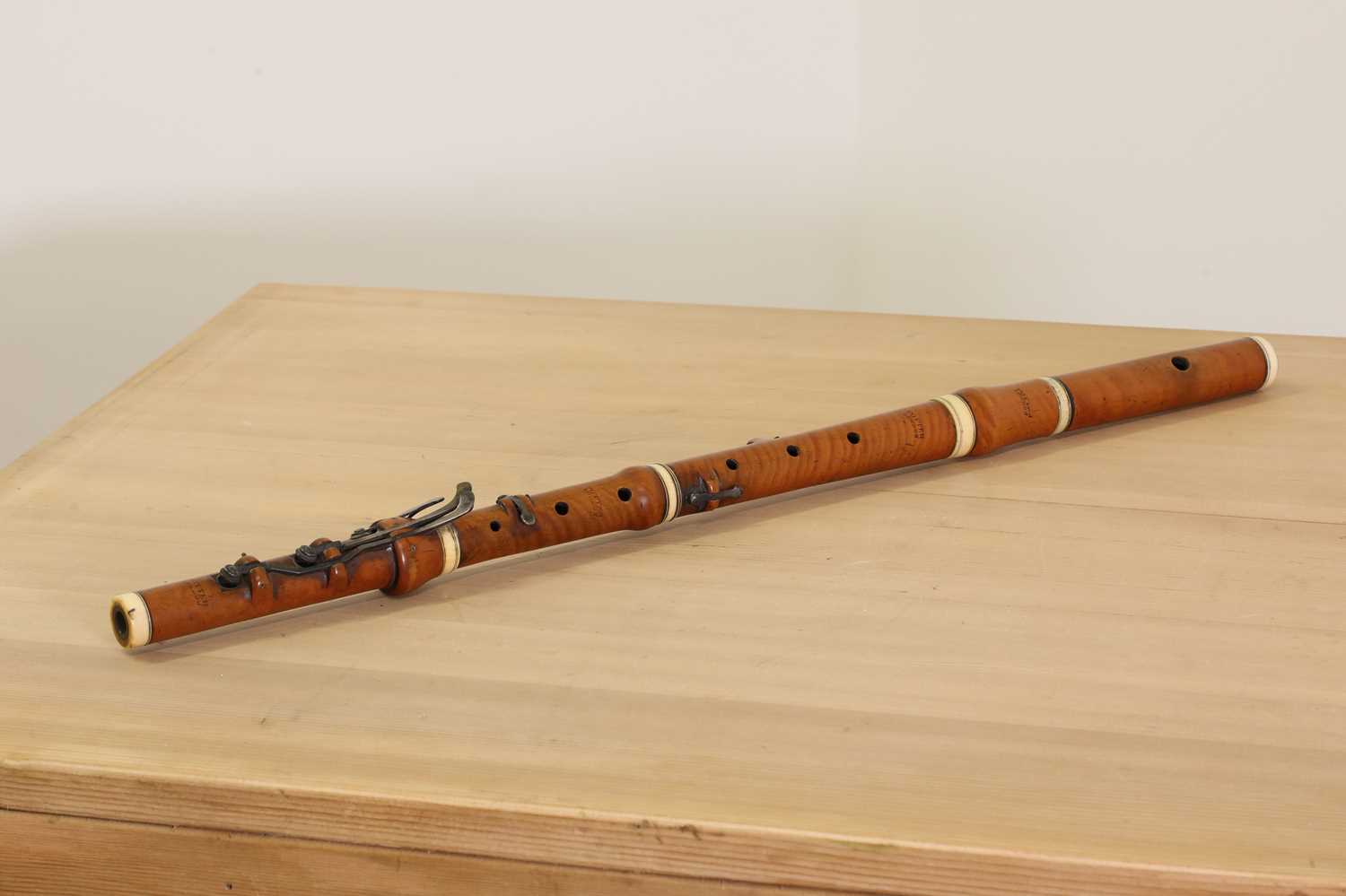 Box Flute Instrument Lot 251 - A boxwood and ivory flute,
