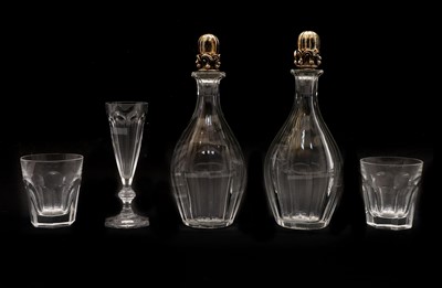 Lot 184 - A pair of Baccarat facetted decanters