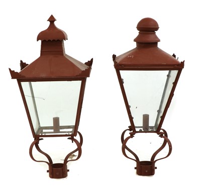 Lot 263 - A near pair of four glass street lamps
