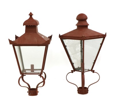 Lot 263 - A near pair of four glass street lamps