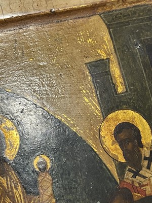 Lot 6 - An icon of the Dormition of the Mother of God