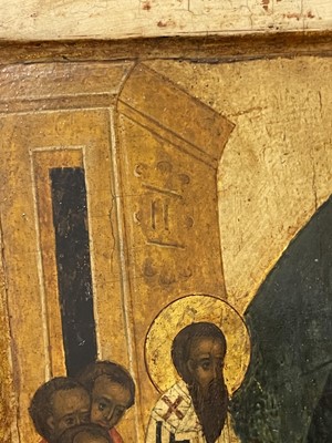 Lot 6 - An icon of the Dormition of the Mother of God