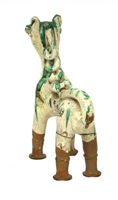 Lot 515 - A Turkish pottery aquamanile in the form of a lion