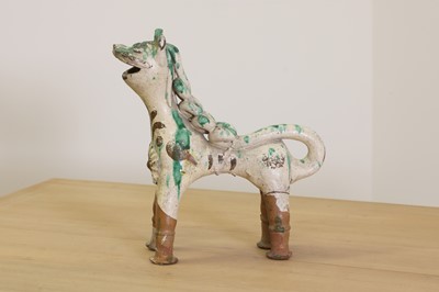 Lot 515 - A Turkish pottery aquamanile in the form of a lion