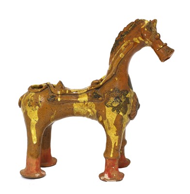 Lot 514 - A Turkish pottery aquamanile in the form of a horse