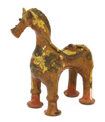 Lot 514 - A Turkish pottery aquamanile in the form of a horse
