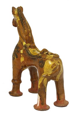 Lot 514 - A Turkish pottery aquamanile in the form of a horse
