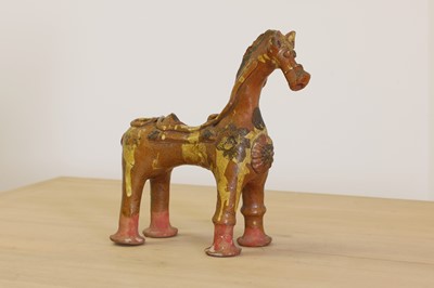 Lot 514 - A Turkish pottery aquamanile in the form of a horse