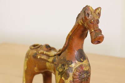 Lot 514 - A Turkish pottery aquamanile in the form of a horse